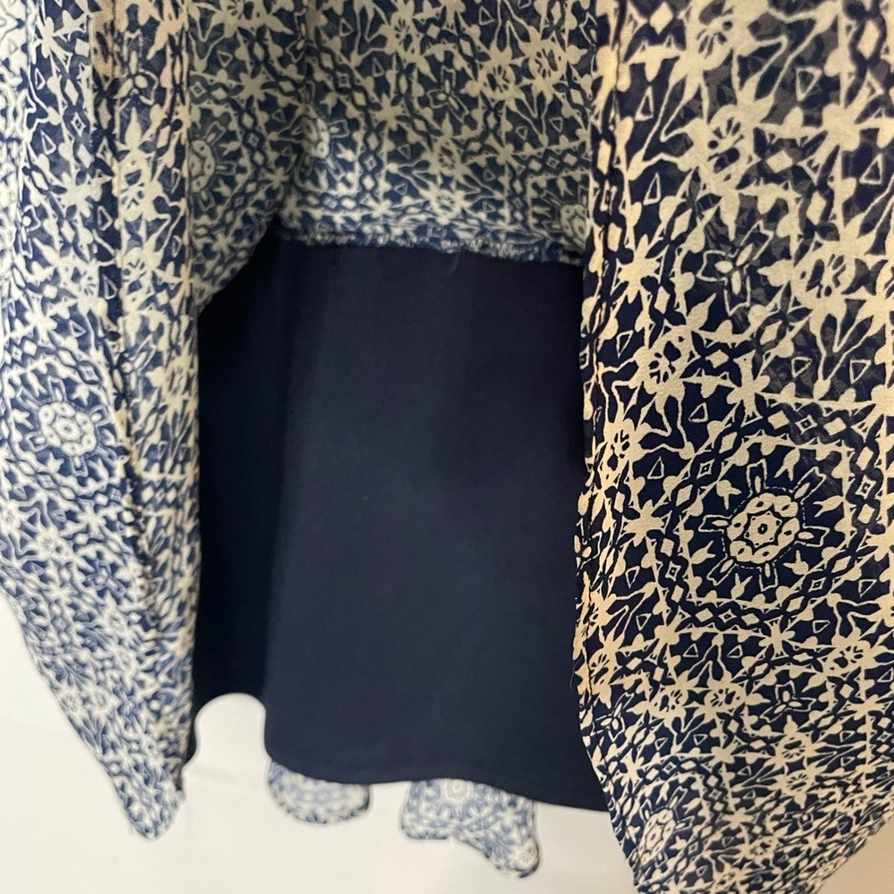 Robbie Bee Navy Chiffon Tiered Mini Dress - Picture 6 of 9
